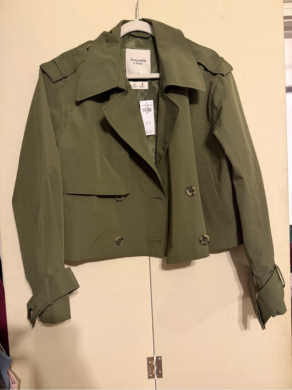 NWT Abercrombie Cropped Trench Coat - Picture 6 of 7